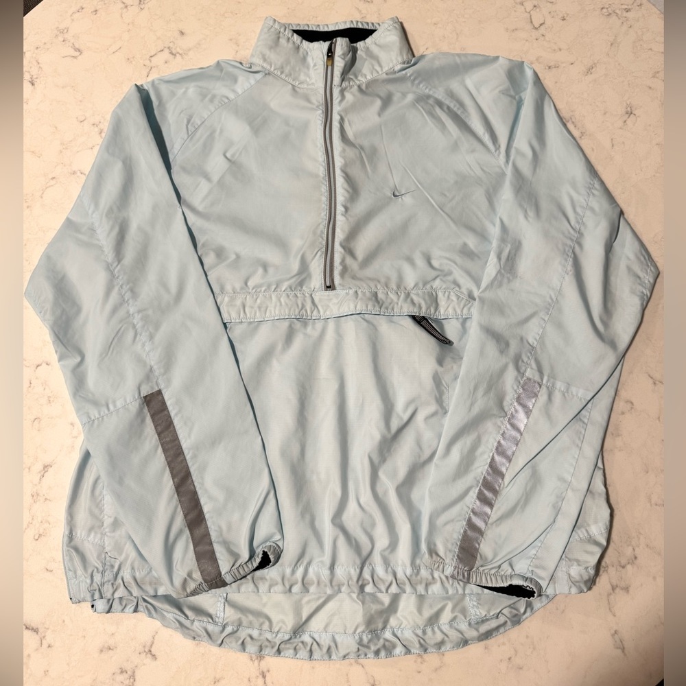 Nike Light Blue nylon Pullover Windbreaker Jacket